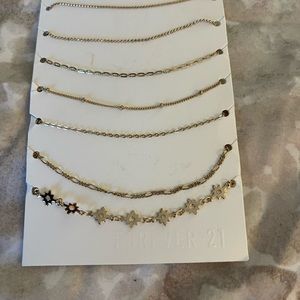 Gold tone ankle bracelets